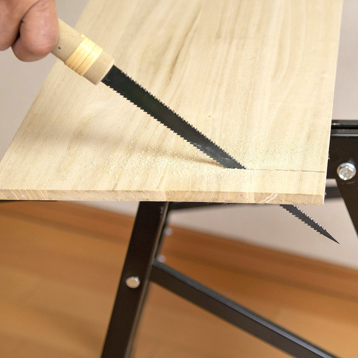 RANSHOU Japanese Pull Saw Woodworking Mini Keyhole Saw 4-3/4" Made in JAPAN, Ryoba Double-Edge Hand Saw for Wood, Plywood, Drywall, Sheetrock, Gypsum RANSHOU