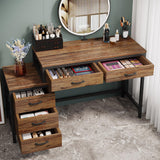 Tribesigns Vanity Desk with 5 Drawers, Makeup Vanity Table Dressing Table with Side 3-Drawer Chest, Make Up Vanities for Women, Girls (Without Tribesigns