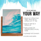 U.S. Art Supply Solid Solana Adjustable Wood Desk Table Easel with Storage Drawer, Paint Palette, Premium Beechwood - Portable Solid Wooden Artist US Art Supply