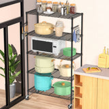 Folews 5 Tier Storage Shelves with Wheels - Metal Shelves for Storage Adjustable Wire Shelving Unit Organizer Storage Rack Shelf for Kitchen Garage Folews
