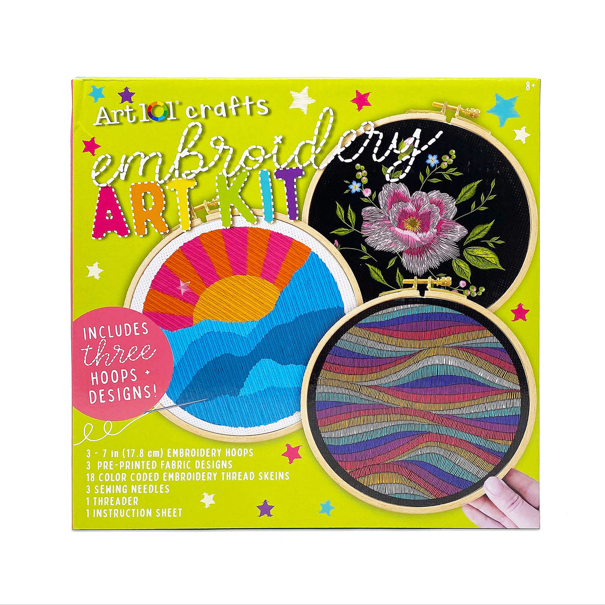 Art 101 Crafts Embroidery Art Kit, Multicolor, 6/Carton (40066) Art 101 USA