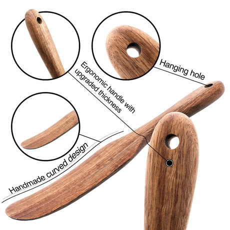 As Seen On TV, Spurtles Kitchen Tools Wooden, Plantéa Handmade Wooden Spoons for Cooking, Heat Resistant Wooden Spurtle Set Cooking Utensil For PLANTÉA