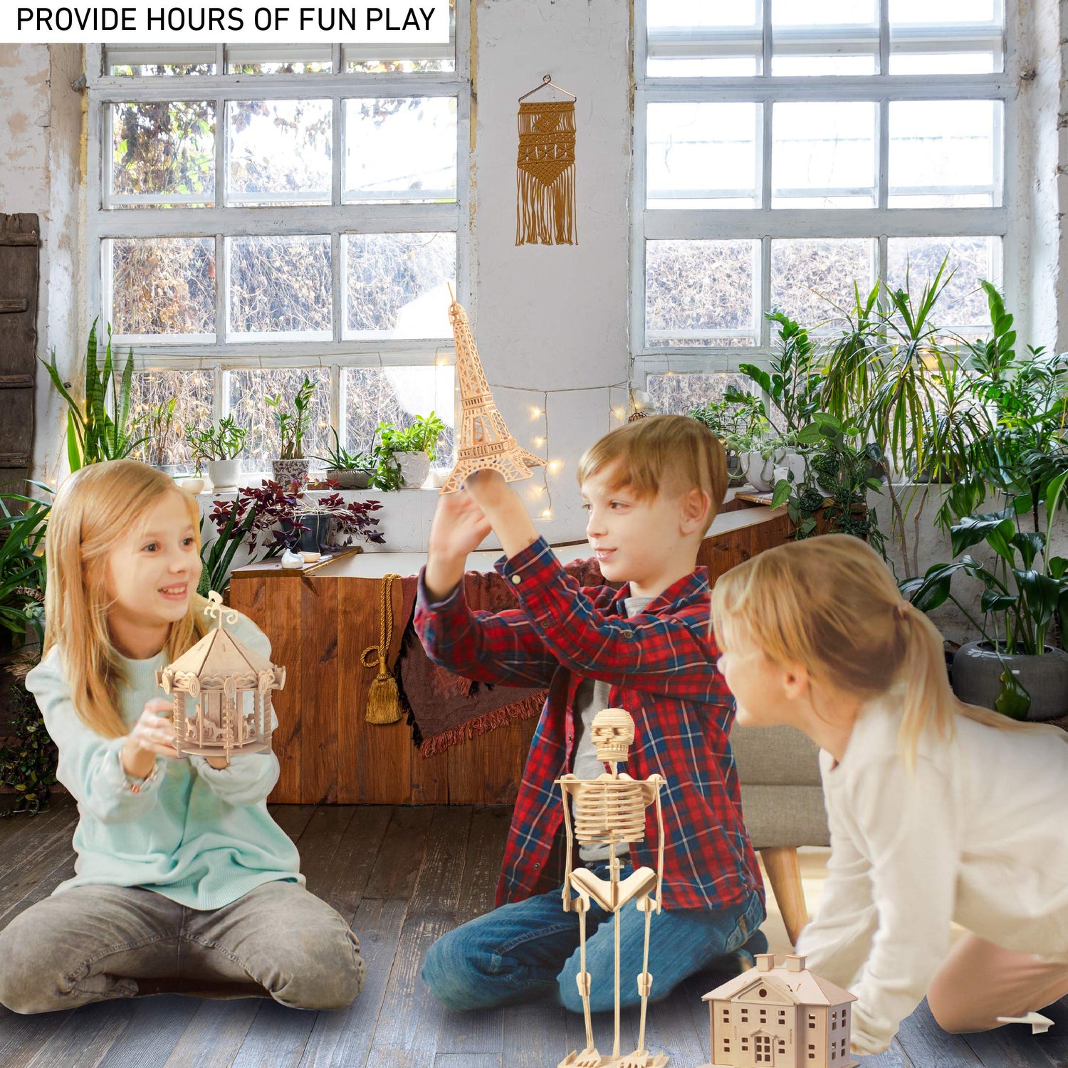 Puzzled 3D Puzzle Human Skeleton Wood Craft Construction Model Kit, Fun & Educational DIY Wooden Toy Assemble Model Unfinished Crafting Hobby Puzzle Puzzled