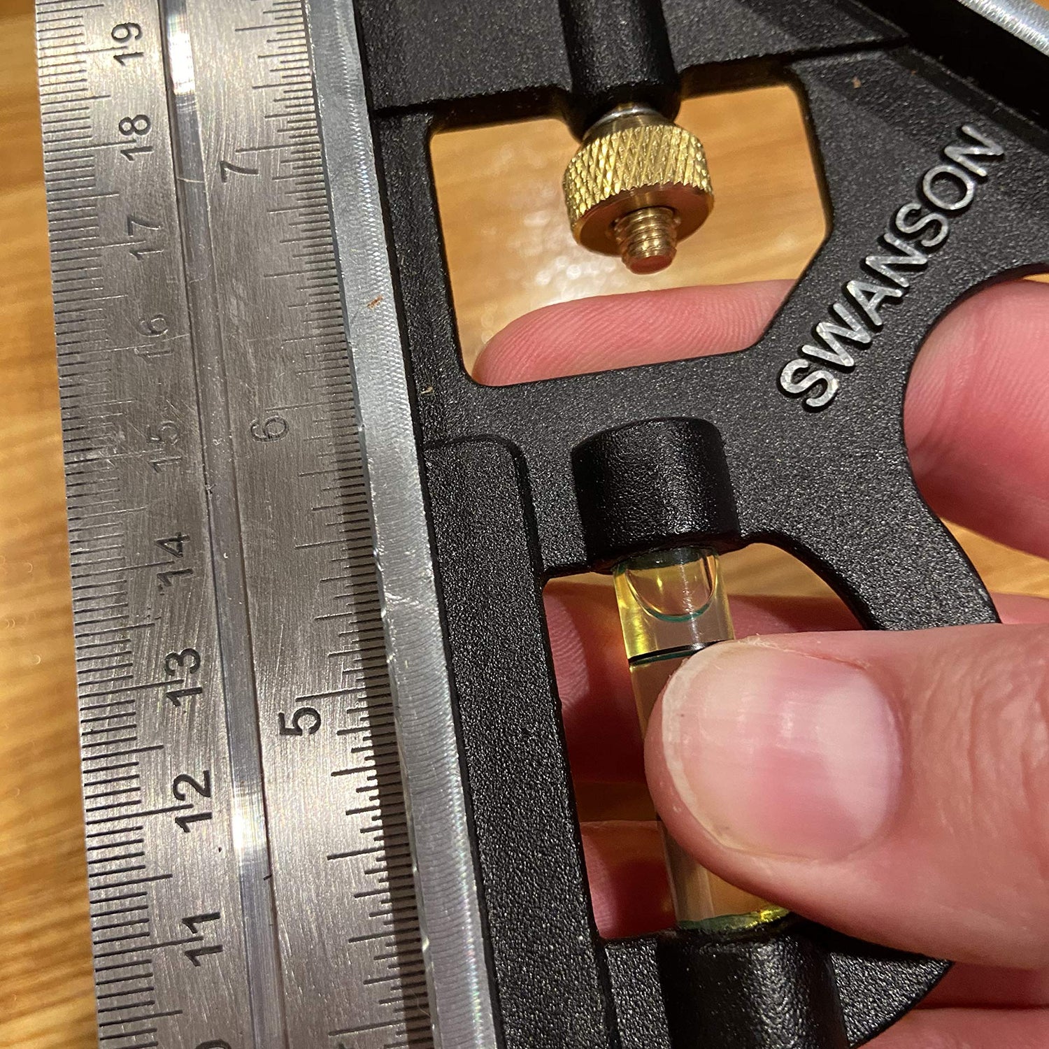 Swanson Tool Co TC132 12-Inch Combo Square with Cast Zinc Body, Stainless Steel Ruler and Brass Bolt Swanson Tool Co., Inc