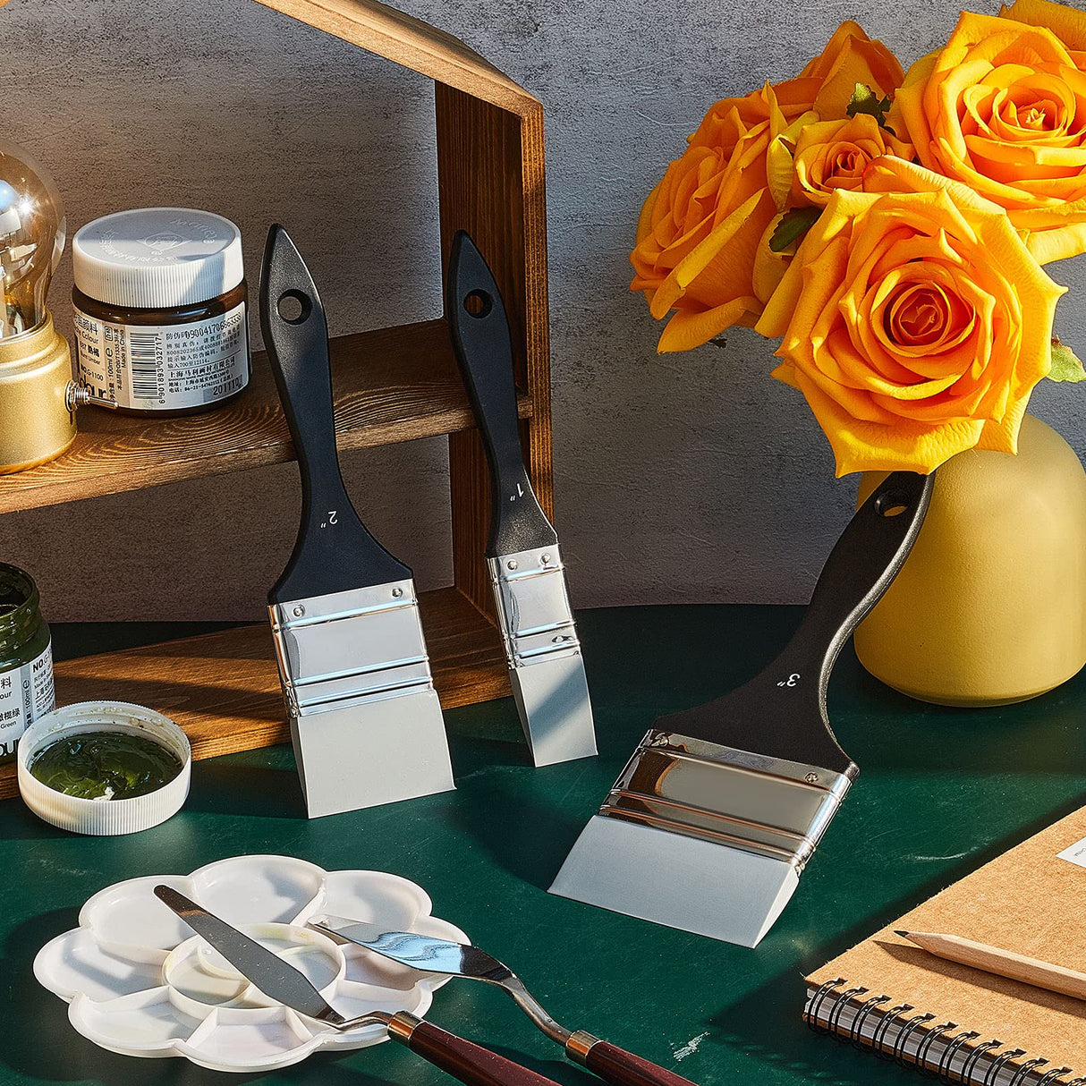 3 Pcs Silicone Epoxy Brushes Set Paint Brushes Set Reusable Flexible Silicone Brushes for Making Epoxy Glitter Tumblers Acrylic Oil Watercolor, Face Nezyo