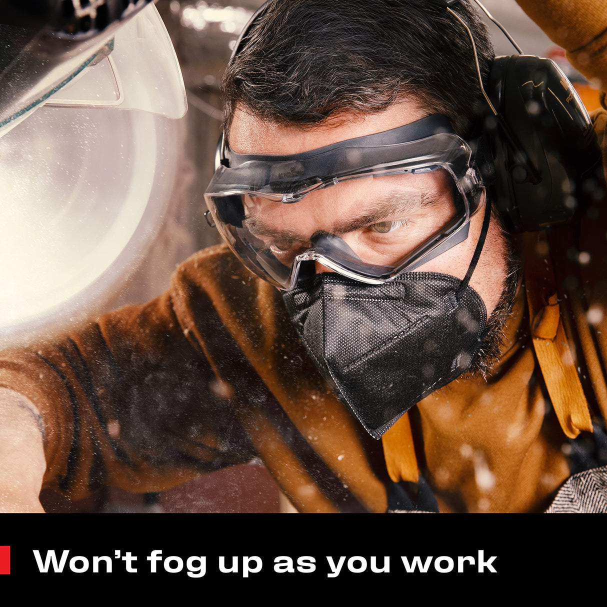 NoCry Safety Goggles Over Glasses for Men and Women; Anti Fog Scratch Resistant Men; Vented Lab with Extreme Impact Resistance; ANSI Z87.1 Certified NoCry