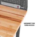 Seville Classics UltraHD Heavy Duty Commercial Lighted Workcenter w/Pegboard, 500 lbs. Weight Capacity for Garage, Warehouse, Workshop, Solid Wood Seville Classics