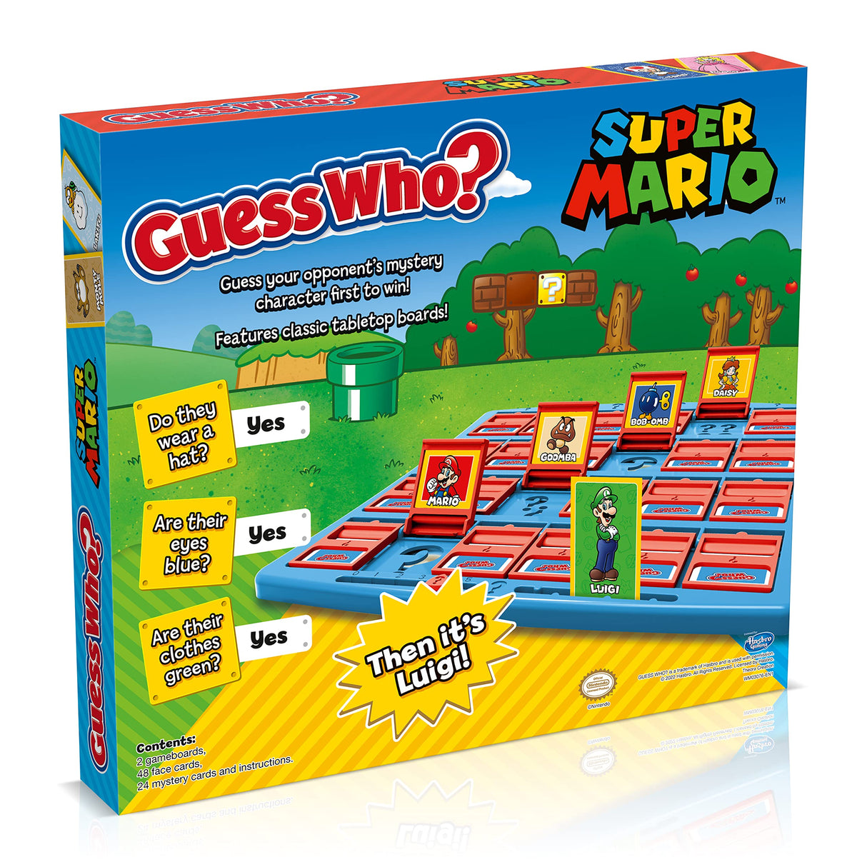 Winning Moves Super Mario Guess Who? Board Game, Play with Classic Nintendo Characters Including Mario, Luigi, Peach, Bowser, and Donkey Kong, Ages 6 Winning Moves Games