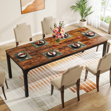 Tribesigns Dining Table for 6-8 Person, 78 inch Long Rectangular Kitchen Dining Table for Living Room and Dining Room, 78.7 x 27.5 x 29.5 Inches(Only Tribesigns