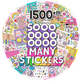 Just My Style 1500+ Stickers, Kawaii Y2K Sticker Book with Positivity Quotes, Sweet Treats, Unicorns, Fun Craft Stickers, for Girls Kids Teens Adults Just My Style