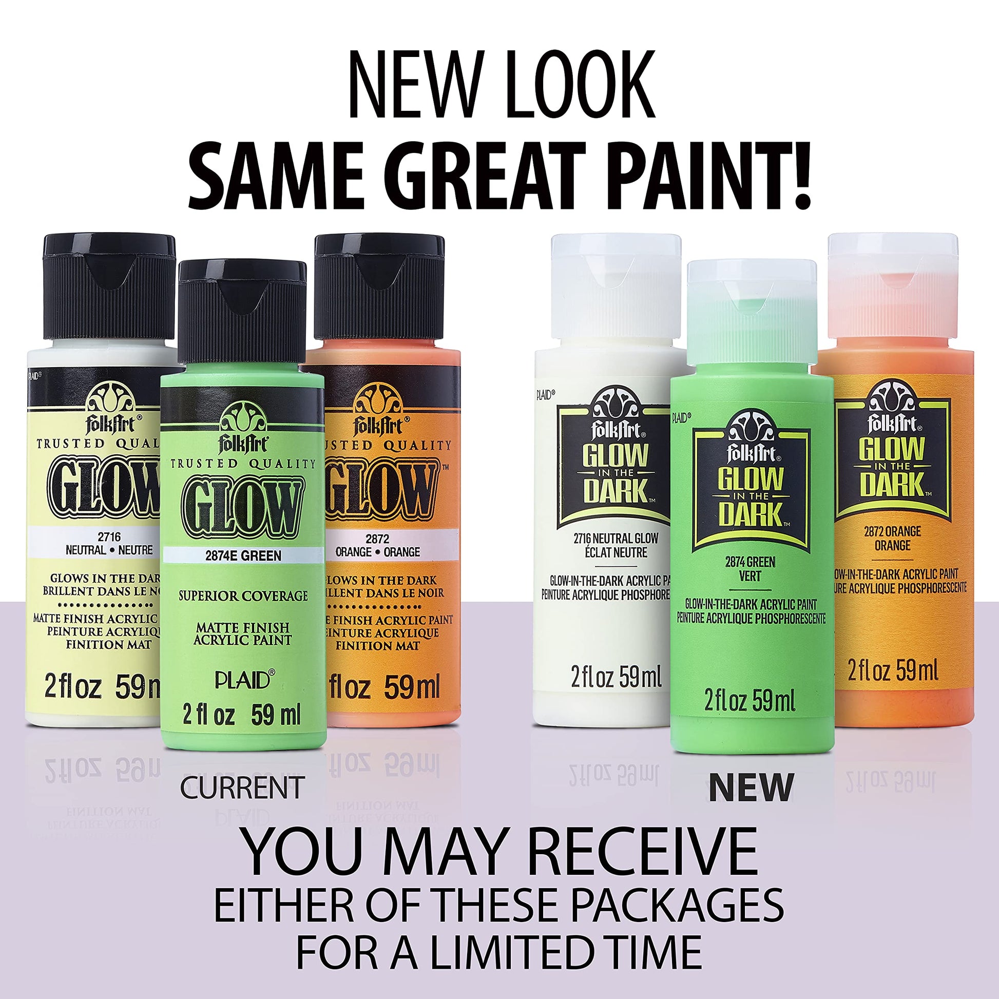 FolkArt glow in the dark Acrylic paint 8 oz Neutral 8 Fl Oz