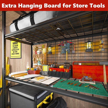 REIBII 84" H Garage Shelving, 6-Tier Garage Storage Shelves Heavy Duty Shelving Loads 3500LBS, 48" W Adjustable Garage Shelves Metal Shelving Storage REIBII