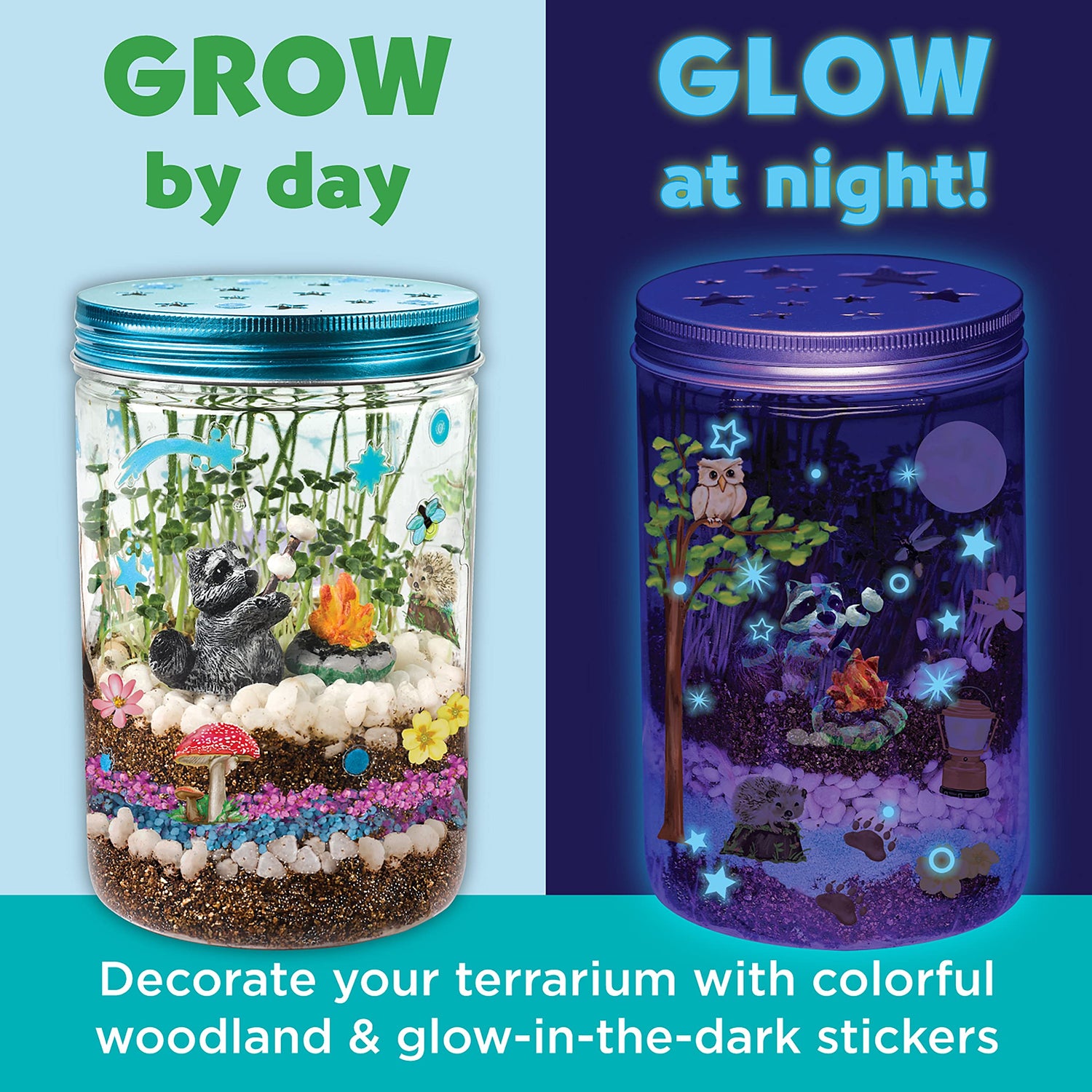 Creativity for Kids Grow 'N Glow Terrarium Kit for Kids - Educational Science Kits Ages 6-8+, Kids Gifts for Boys and Girls, Craft and STEM Projects Creativity for Kids