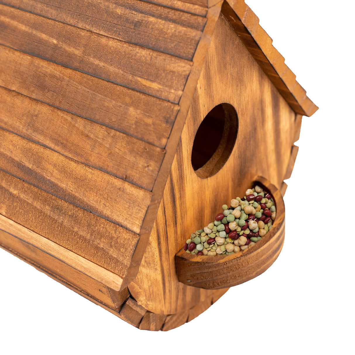 MIXUMON Bird Houses for Outside, Outdoor 3 Hole Bird House Room for 3 Bird Families Bluebird Finch Cardinals Hanging Birdhouse for Garden (Set 1) MIXUMON
