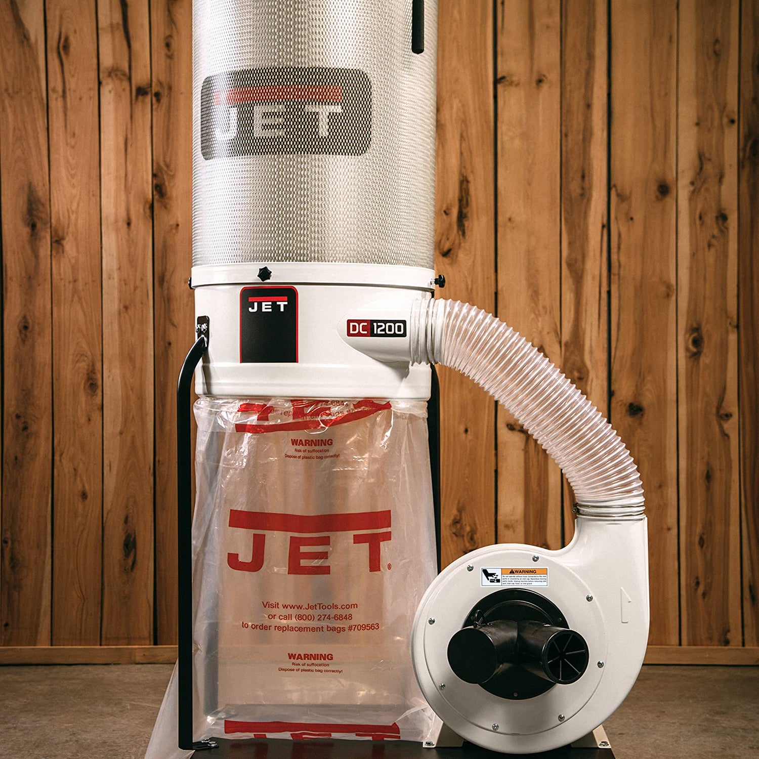 JET DC-1200VX-CK1 Vortex Cone Dust Collector, 2-Micron Canister Filter, 1200 CFM, 1Ph 230V (710702K) Jet