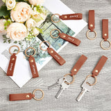 Wavyknot 100 Pcs Leather Key Fobs Kit Blanks DIY Laser Engraving Keychain for Leather Keychain Making Supplies (Dark Brown,3.7 x 0.7 Inches) Wavyknot