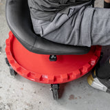 Traxion 2-230 Monster Rolling Padded Mechanic Stool Seat Garage Shop Roller Work Chair with Wheels and Tool Tray, Heavy-Duty 400-lb Capacity, Traxion