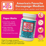 Mod Podge Waterbase Sealer, Glue and Finish for Paper (8-Ounce), CS11236 Matte Finish Mod Podge
