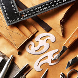 Fulmoon 3 Pcs Stainless Steel French Curve Ruler for Pattern Making Metal Drafting Stencils Reusable Drafting Templates Drawing Ruler for Leather Fulmoon