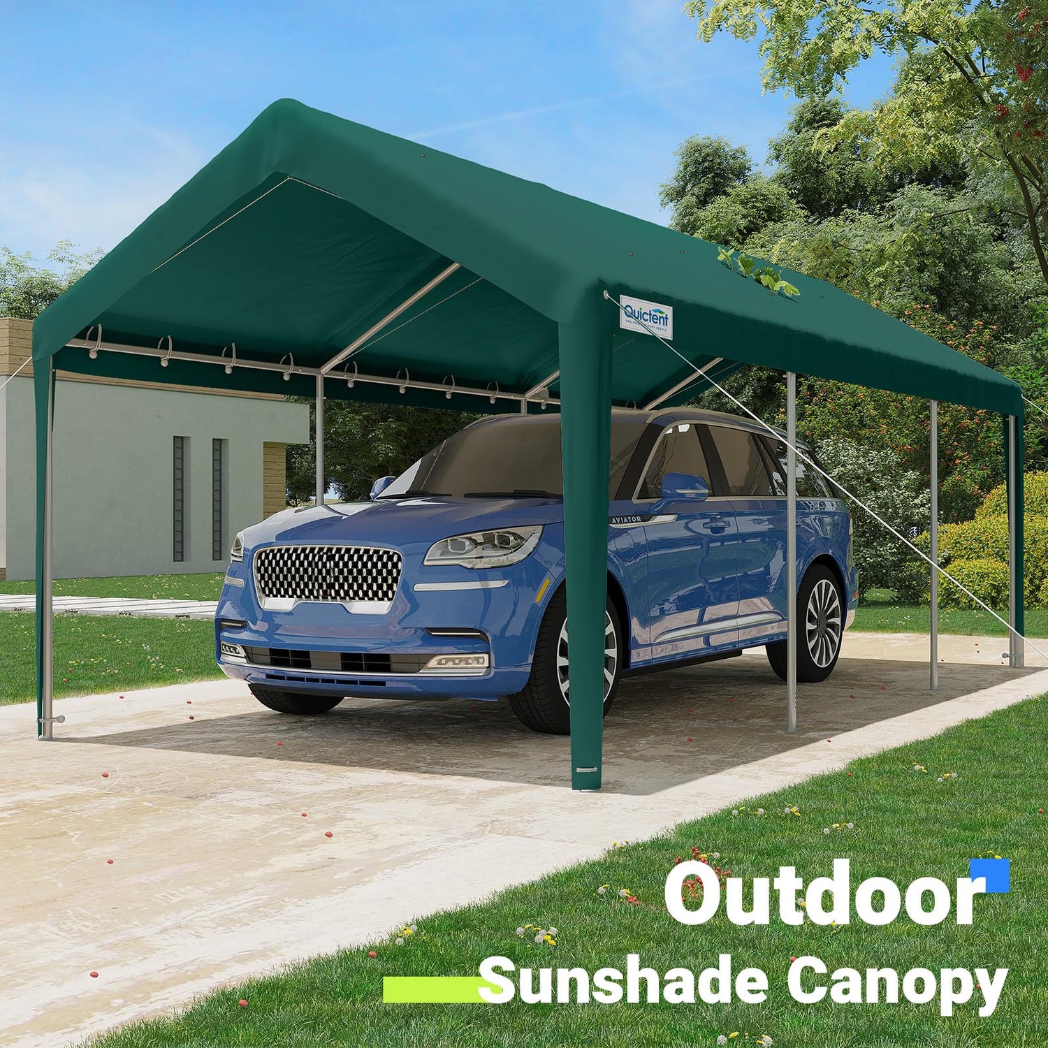 Quictent 12'x20' Carport with Roll-up Ventilated Windows, Anti-Snow Car Port Heavy Duty Car Canopy RV Carport Canopy Portable Garage Shelter Boat Quictent