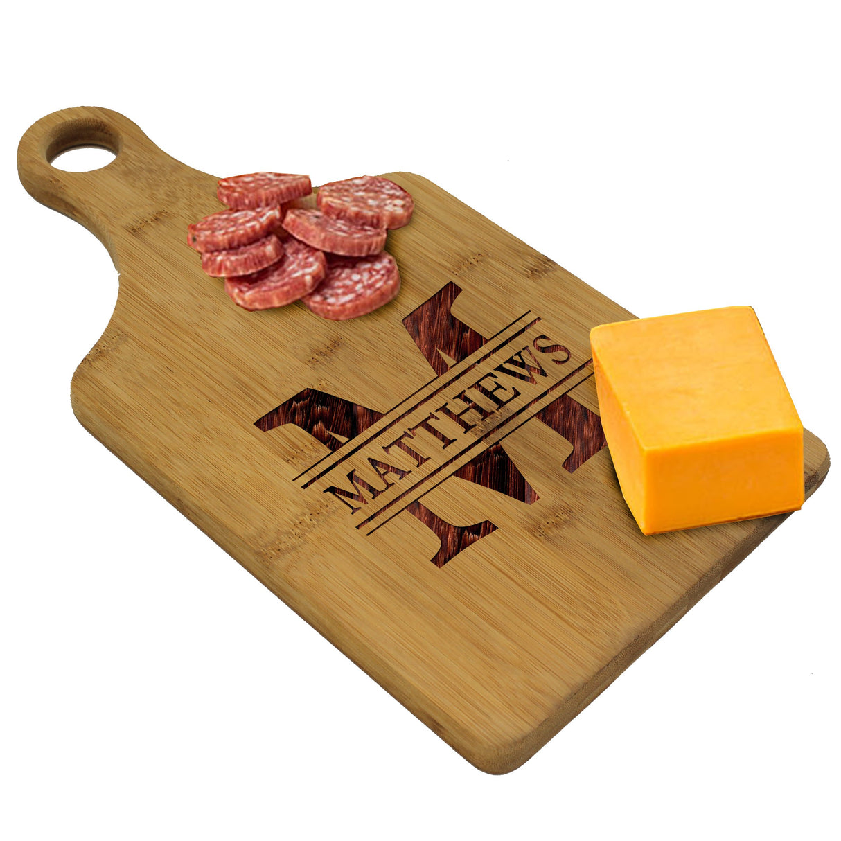 Custom Engraved and Personalized Cheese Bamboo Cutting Board My Personal Memories