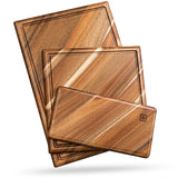 Chorus Wood Cutting Board Set with Juice Groove (3 Pieces) - Acacia Wood Kitchen Cutting Boards, Chopping Board for Meat (Butcher Block), Vegetables, Apace Living