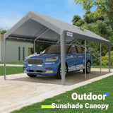 Quictent 12'x20' Carport with Roll-up Ventilated Windows, Heavy Duty Car Port Anti-Snow Car Canopy Carport Canopy Portable Garage Shelter Boat Quictent