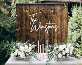 Custom Wedding Decor, Personalized Family Name Sign, Wooden Backdrop Sign, Wedding Shower or Reception Decor Generic