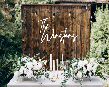 Custom Wedding Decor, Personalized Family Name Sign, Wooden Backdrop Sign, Wedding Shower or Reception Decor Generic