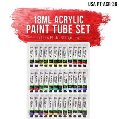 U.S. Art Supply Professional 36 Color Set of Acrylic Paint in Large 18ml Tubes - Rich Vivid Colors for Artists, Students, Beginners - Canvas Portrait
