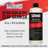 U.S. Art Supply Professional High Gloss Pouring Paint Art Topcoat & Clay Varnish, 16 oz. (Pint) - Clear Permanent Protective Finish for Pouring U.S. Art Supply