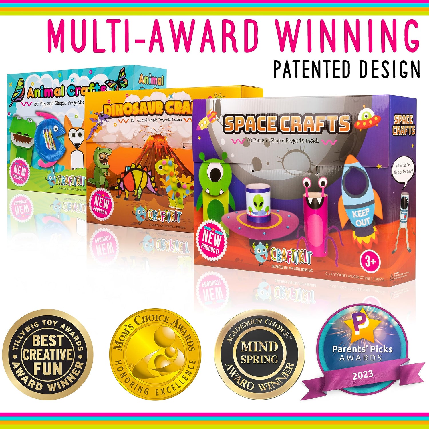 Craftikit ® Space Arts and Crafts for Kids - 20 Simple All-Inclusive Fun Toddler Craft Kit for Kids - Organized Crafts for Toddlers Ages 3-10 - Craftikit