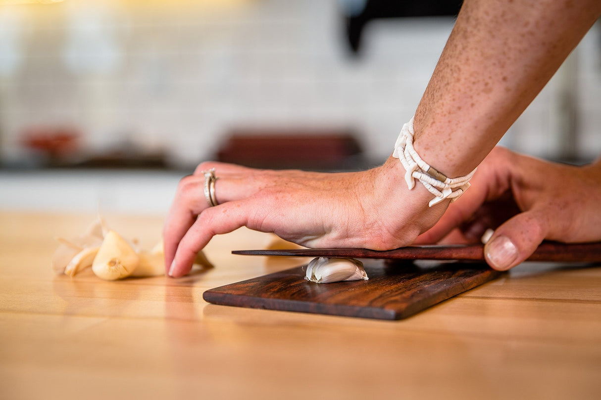 Earlywood 10 inch Handmade Wood Cooking Utensil for Kitchen, Multi-Purpose Scraper and Egg Turner, Cast Iron Saute Spatula - Made in USA - Bloodwood Earlywood