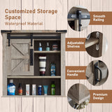 OKD Bathroom Wall Cabinet, Farmhouse Medicine Cabinet with Sliding Barn Door & Adjustable Shelves, Storage Cabinet Wall Mounted for Bathroom, OKD