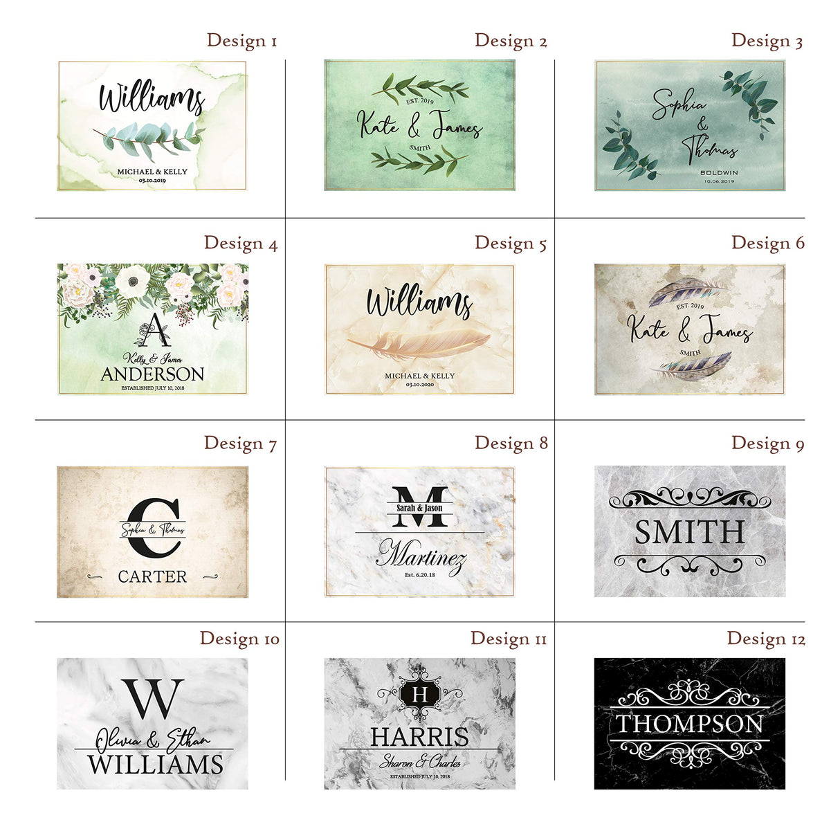 Personalized Glass Cutting Board, Tempered Glass Cutting Board | 12 Designs, 16x11 | Housewarming Gifts, Personalized Wedding Gifts for Couple | Brd Gifts