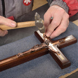 Asterom Crucifix Wall Cross - Handmade Wood Cross Wall Decor - Catholic Crucifix - 12 Inch Asterom