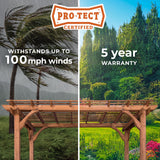 Backyard Discovery 12' by 10' Cedar Wood Pergola, Wind Secure, Strong, Quality Made, Rot Resistant, Concrete Anchors, Spacious for Outdoor Patio, Backyard Discovery