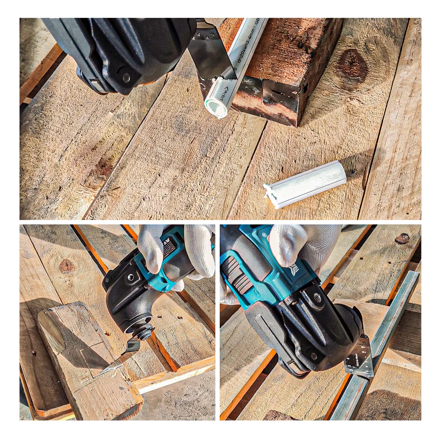 AIFICUT 50pcs Wood Plastics Metal Multitool Blades Titanium oscillating Saw Blades Quick Release Fit Dewalt Tools Bosch Porter Cable Black & Decker AIFICUT