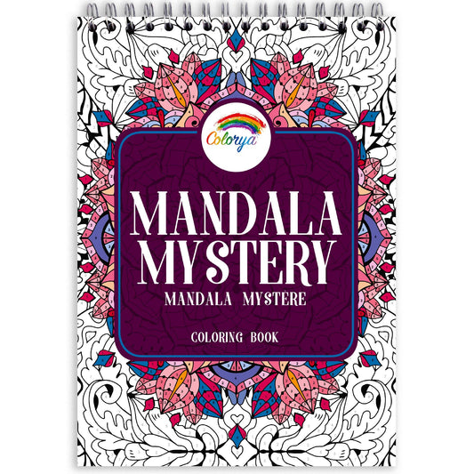 Mandalas Mystery Adult Coloring Books by Colorya - A4 Size - Coloring Books by Number for Men and Women - Premium Quality Paper, No Medium Bleeding, - WoodArtSupply