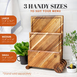 Chorus Wood Cutting Board Set with Juice Groove (3 Pieces) - Acacia Wood Kitchen Cutting Boards, Chopping Board for Meat (Butcher Block), Vegetables, Apace Living