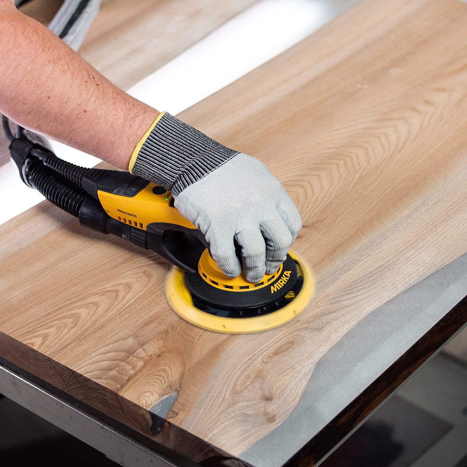 Mirka MID65020CAUS Direct Electric Random Orbital Sander, 6-Inch, Yellow, Black Mirka