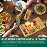 Bamboo Cheese Board Set - Charcuterie Boards Serving Platter - Magnetic Removable Side Boards - Gift for Housewarming, Anniversary, and Birthdays - House Ur Home