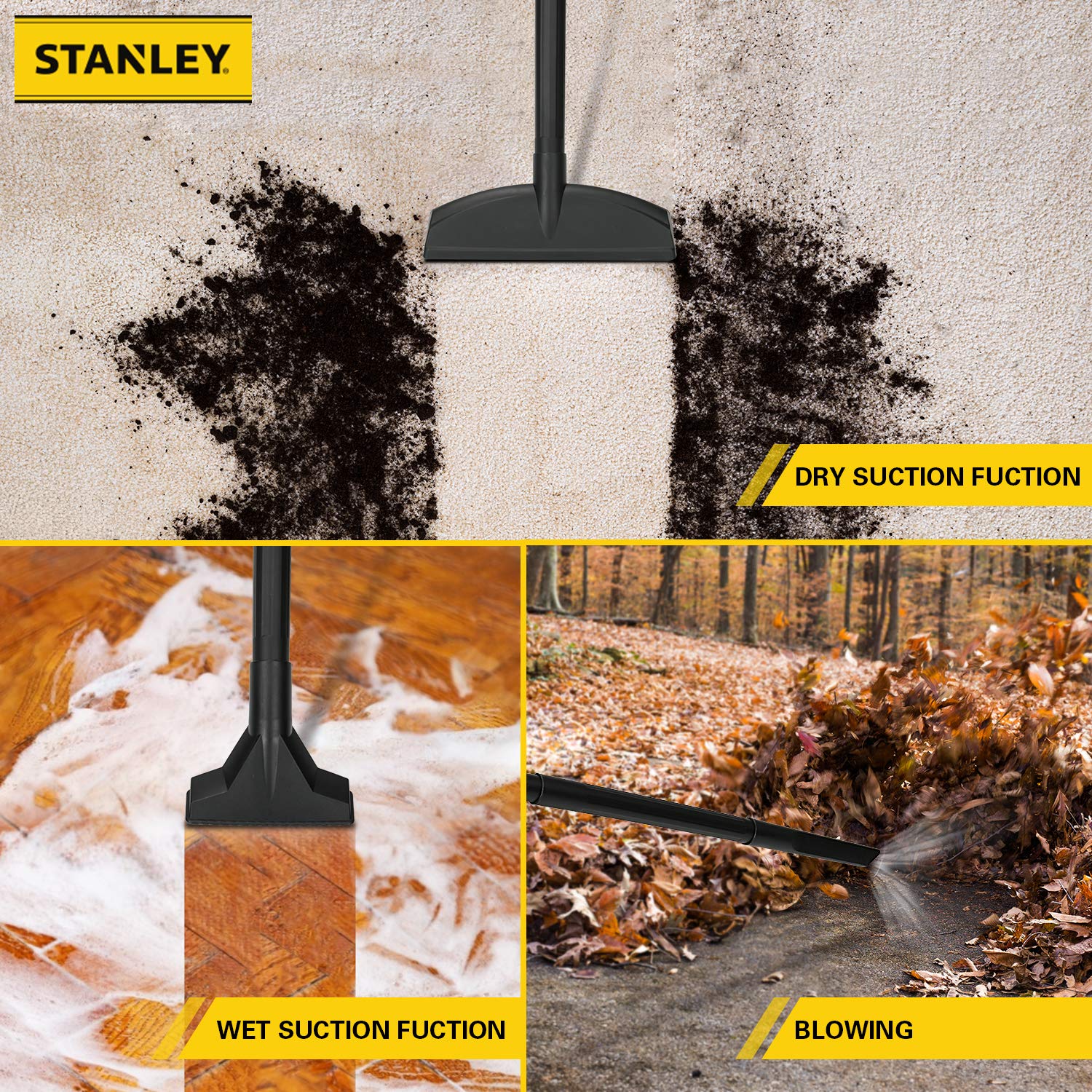 Stanley SL18115P Wet/Dry Vacuum, 5 Gallon, 4 Horsepower, 4.0 HP AC, Black Stanley