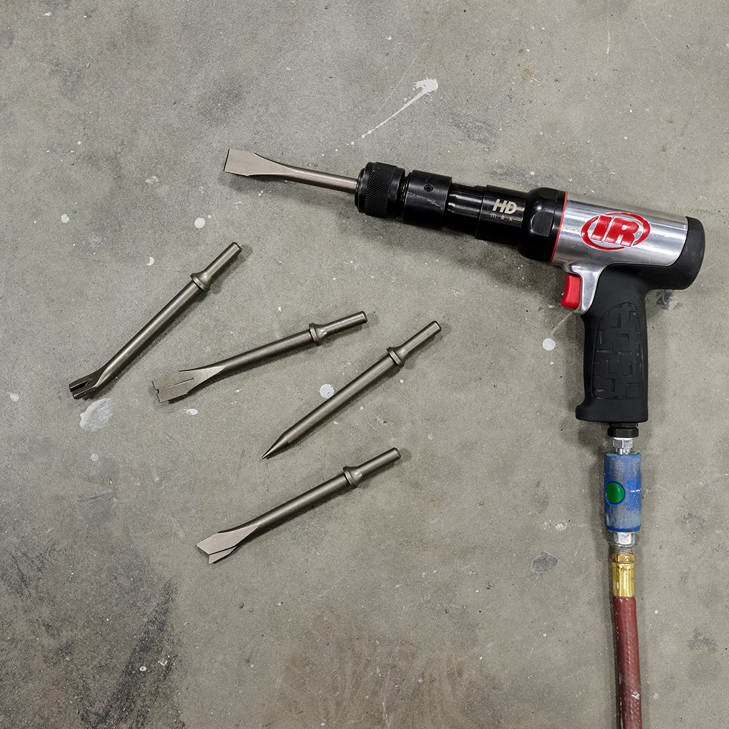 Ingersoll Rand 135MAXK Air Hammer Kit, includes 5-peice Chisel Set, 2600 BPM, 3" Stroke, 3/4" Bore Diameter, Large Ingersoll Rand