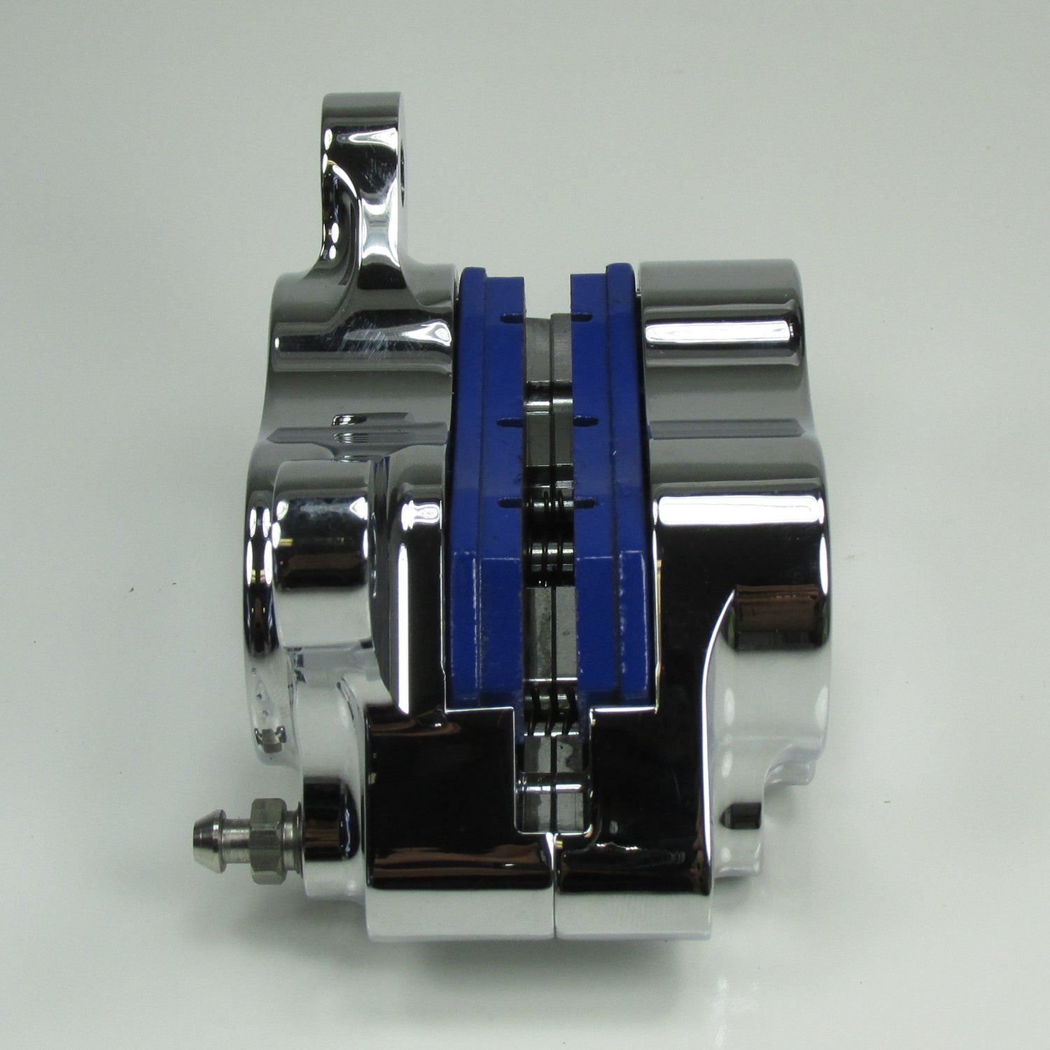 Chrome Ultima 4-piston Billet Aluminum Motorcycle Brake Caliper WITH PADS - Mounting Kits Also Available - Harley Chopper Bobber Cafe Racer Billet Proof Designs