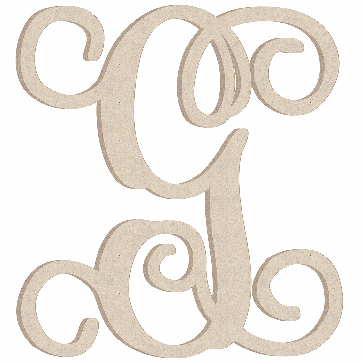 9'' Tall Wooden Letters G Vine Monogram Unfinished Craft, Wood MDF Script Monogram Letter for Wedding Initial Decor, Paintable Cutout NEXTCraft