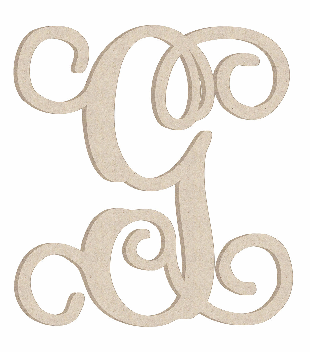 9'' Tall Wooden Letters G Vine Monogram Unfinished Craft, Wood MDF Script Monogram Letter for Wedding Initial Decor, Paintable Cutout NEXTCraft
