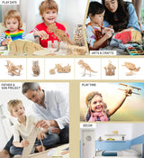 Puzzled 3D Puzzle Black Bear Wood Craft Construction Model Kit, Fun & Educational DIY Animal Wooden Toy Assemble Model Unfinished Crafting Hobby Puzzled