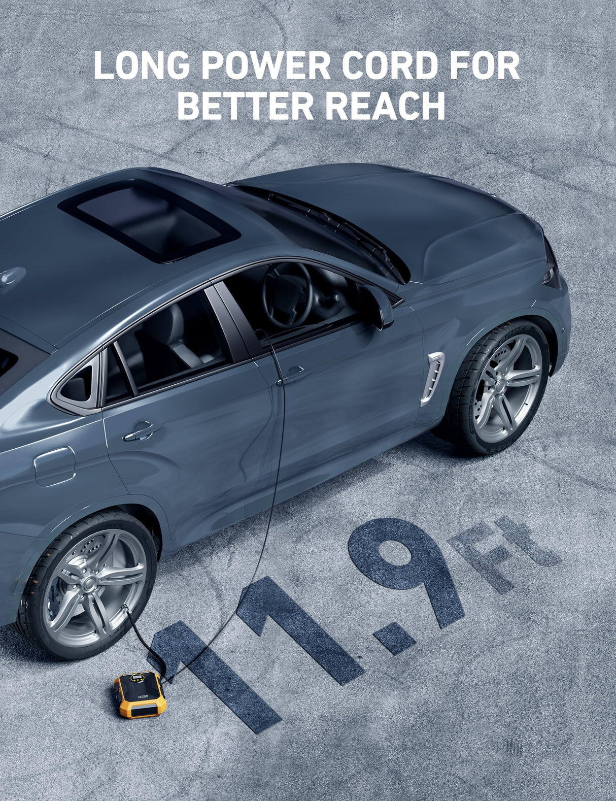 AstroAI Tire Inflator Air Compressor 12V DC Portable Air Compressor Car Accessories Auto Tire Pump 100PSI with LED Light Digital Air Pump for Car AstroAI