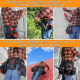 Chyaidach 16-Pockets Tool Belts for man with Suspenders, Detachable & Adjustable Tool Pouches Bag & Back Support Tool belt Combo For Chyaidach